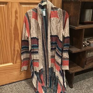 Maurices striped sweater with fringe